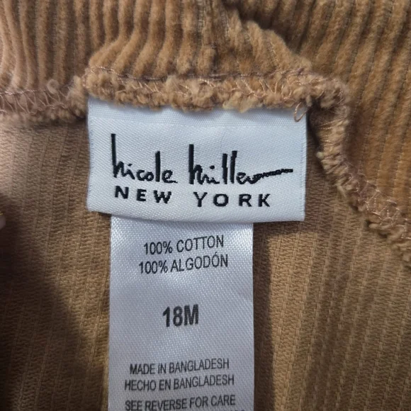 Kids Tan Corduroy Overalls - Picture 3 of 3